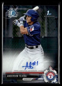 2017 Bowman Chrome Prospect Autographs Anderson Tejeda Auto Texas Rangers - Picture 1 of 2