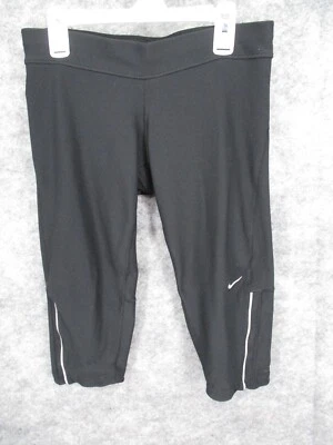 Nike Women's Capri Small Dri-Fit Stretch Activewear Embroidered Logo Black - image 1 of 4