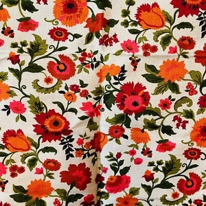 Tela de tela de lino vintage flores flores 2+ yardas Cottagecore - Imagen 1 de 6