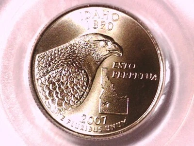 2007 P Washington Idaho State Quarter PCGS MS 68 Satin Finish 12273227 - Image 1 of 3