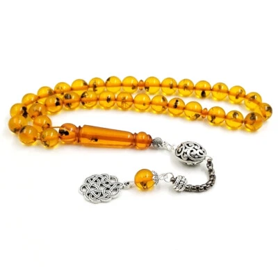 Tasbih Real Insecto Resina Amarilla Musulmán Eid Regalo Accesorios Islámicos Rosario Foto 1 de 4