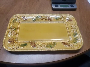 Bordallo Pinheiro Gold Yellow Acorn Tray Platter 13.5" x 8" EXC Euc R4 - Picture 1 of 6