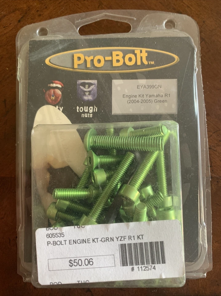 Pro-Bolt Crankcase Engine Cover Bolts Kit Yamaha YZF R1  2004-2005 04 05 Green - Image 1 of 2