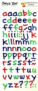 Suzy's Zoo "ABC Lower Case" Scrapbook Border Stickers #9868 1 SHEET - Imagen 1 de 2