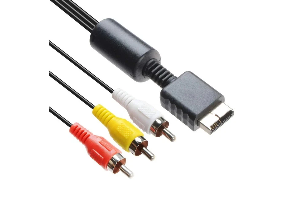 TechFlo TV AV RCA Audio Video Cable Lead Cord for PlayStation 1 2 3 PS1 PS2 PS3 - image 1 of 4