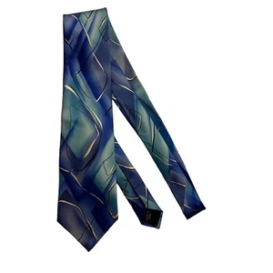 #7964 J GARCIA BLUE SWIRLS MOON MOUNTAIN SILK TIE 3.5 X 61 LONG - Picture 1 of 5