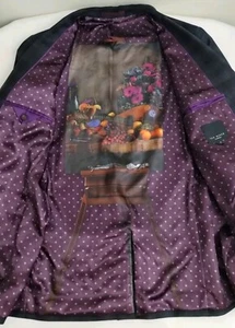 Ted Baker London Mens Gray Check 2 Button Sport Coat Jacket Size 4 - Large - Picture 1 of 14
