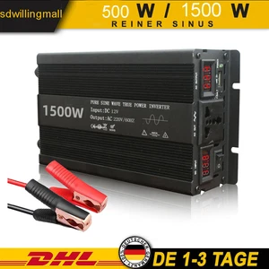 500W 1500W Reiner Sinus Spannungswandler 12V - 230V Wechselrichter Inverter - Bild 1 von 11