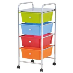 Light Weight Compact 4 Drawer Mobile Storage Trolley 360° Castor Wheels - Picture 1 of 6