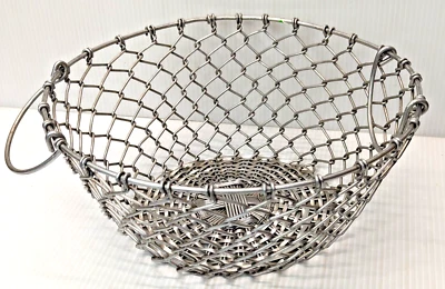 Cesta de frutero de alambre de metal hecha a mano para almacenamiento de encimera de cocina 5"x 12 Foto 1 de 4