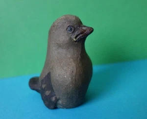 VINTAGE DANISH DENMARK POTTERY CHICKLING BIRD FIGURINE SIGNED - Picture 1 of 12