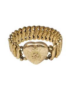 Vintage Marked Victoria Heart Sweetheart Expansion Bracelet (A7766) - Picture 1 of 8