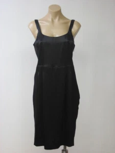 Vestido Cami EILEEN FISHER Negro Seda Crepe Back Satén Sin Mangas S Pequeño Nuevo con Etiquetas $258 - Imagen 1 de 5
