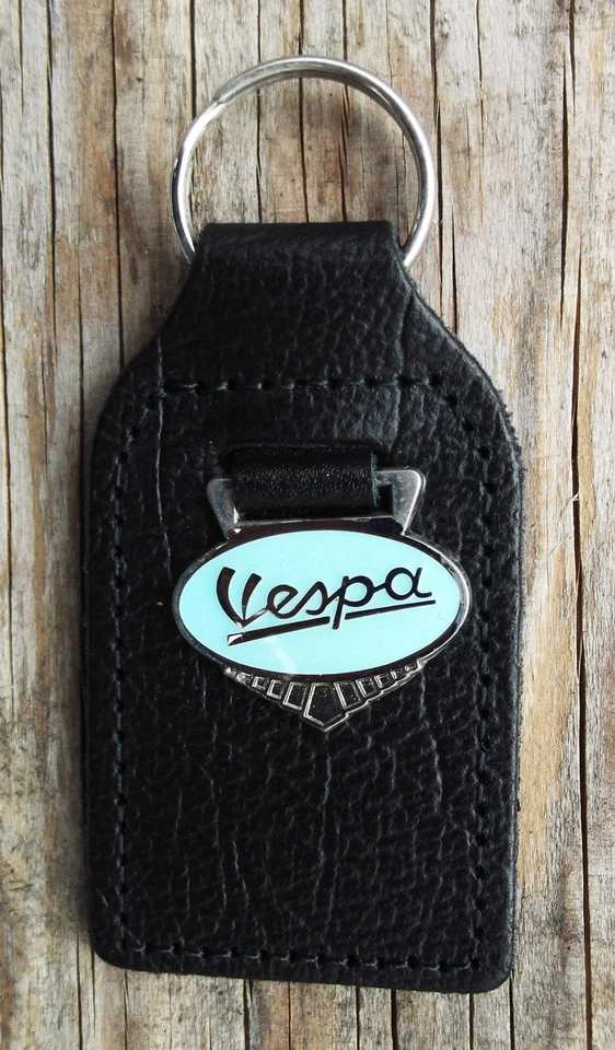 LLAVERO VESPA CLÁSICO SCOOTER, AZUL CLARO. LLAVERO CUERO. Foto 1 de 1