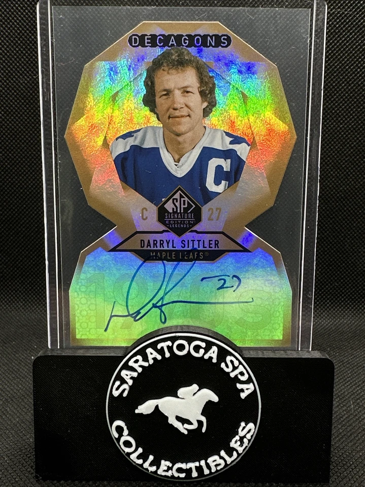 2020-21 Upper Deck SP Legends  #DC-13 Darryl Sittler Decagons Gold Auto Leafs - Image 1 of 4