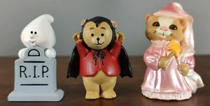 Hallmark Merry Miniatures Halloween Minis - Geist, Prinzessin Katze und Dracula Bär - Bild 1 von 6