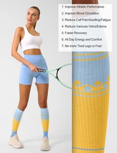 3 Pairs Compression Socks for Women and Men 20-30Mmhg-Circulation Support Socks - Picture 1 of 7