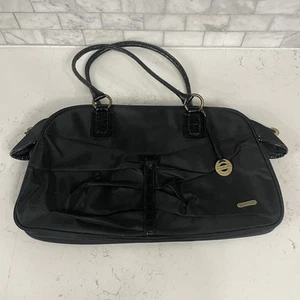 Travelon Shoulder Travel Bag Purse Black Nylon Lined Cheetah Large 20” x 11” - Picture 1 of 9