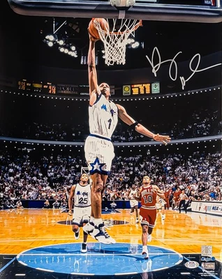 SALE! Anfernee Penny Hardaway Signed 16x20 Photo Orlando Magic Dunking PSA/DNA - Image 1 of 4