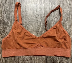 Richer Poorer Bralette Bra Womens Medium Orange Cotton Cut Out Comfort - Picture 1 of 4