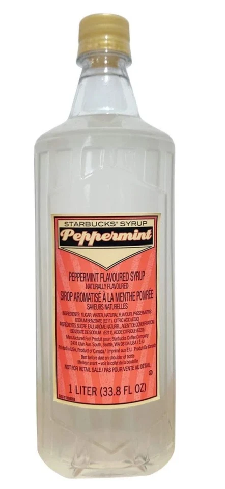 Starbucks Peppermint Flavored Syrup 1 Liter 33.8 Oz Bottle Exp 12/24/25 - Image 1 of 1