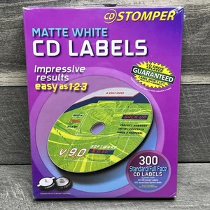 Etiquetas Avery CD Stomper 300 blancas mate estándar cara completa centro y columna vertebral - Imagen 1 de 4