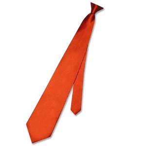 Biagio CLIP-ON NeckTie Solid BURNT ORANGE Color Mens Neck Tie - Picture 1 of 3