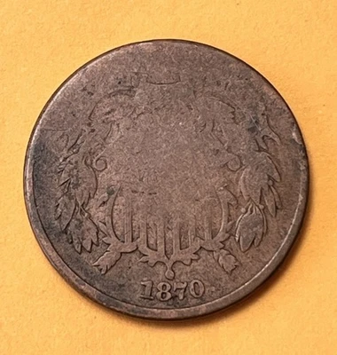 1870 Two Cent Piece Semi-Key $30 Value - Image 1 of 2