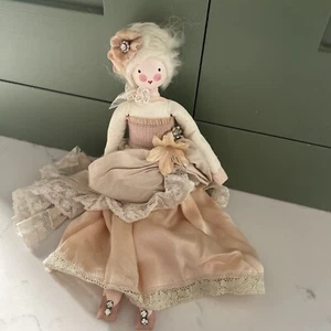 EXQUISITE CHRISTMAS TREE TOPPER FAIRY ANGEL DOLL DECORATION VINTAGE FABRIC GEMS - Picture 1 of 20