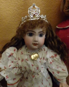Vintage Super New Taiwan Stock DOLL TIARA 5" Fits larger Dolls /AG Rhinestones - Picture 1 of 11