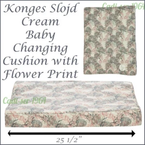 KONGES Baby Changing Mat Cushion 100% Organic Cotton Cream Floral Print SLOJD - Picture 1 of 12