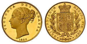 GREAT BRITAIN Victoria 1839 AV Sovereign. NGC PR64 (star) Cameo. KM 736.1. Proof - Picture 1 of 1