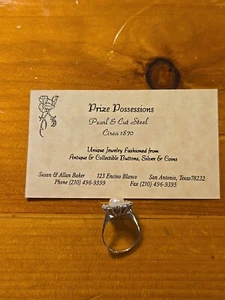 Pearl And Diamonds Cut Steel Ring Circa 1870 Size 5 - Picture 1 of 17