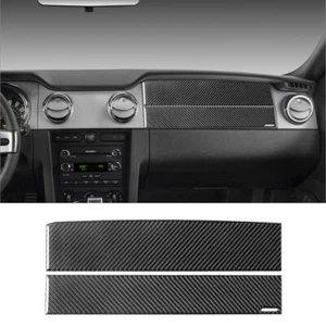 2Pcs RHD Carbon Fiber Interior Dashboard Cover Trim For Ford Mustang 2005-2009 - Picture 1 of 11