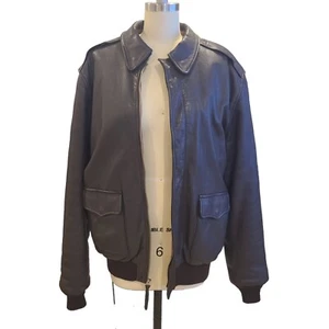 Leather A-2 Bomber Aviator Insulated Mil Jacket US Authentic Mfg 42 T Large - Picture 1 of 15