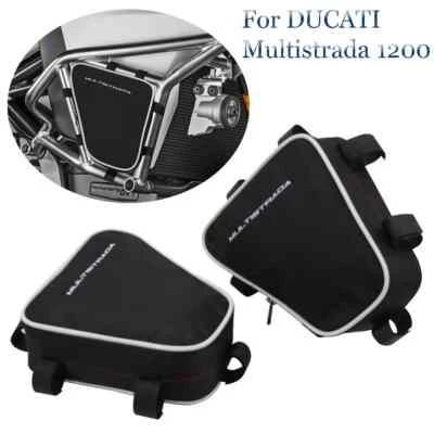 Bolsa de ferramentas parachoque de motocicleta quadro barras de choque bolsa para DUCATI Multistrada 1200 pares - Imagem 1 de 4