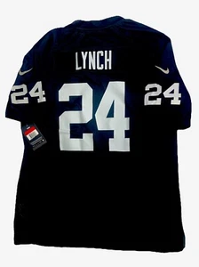 New Marshawn Lynch Mens Nike Size Large Screen Print Raiders Black Game Jersey - Picture 1 of 10