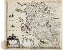 Saintonge France antique map, Blaeu 1667. Xaintonge avec Le Pays D’ Aulnis