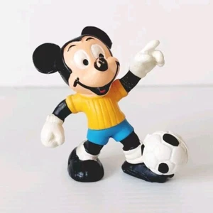 Vtg Mickey Mouse Soccer Ball Disney-Kins PVC Figure Bullyland Cake Topper - Picture 1 of 9