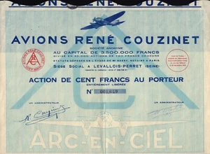 Avions Rene Couzinet 1928 Frankreich - Arc-en-Ciel Flugzeug / Luftfahrtpionier - Bild 1 von 1