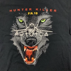 Hunter Killer FA18 Super Hornet Fighter Both Sides T-shirt Blackbird wolf - Picture 1 of 7