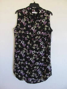 Equipment ärmelloses schmales Hemdkleid - 100 % Seide - schwarz geblümt - Größe M - neu mit Etikett $ 278 - Bild 1 von 10