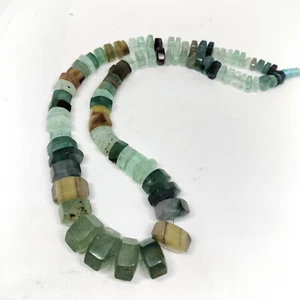 AA Natural Multi Fluorite Beads 8-16 mm Hexagon Shape 17 Inch Gemstone Necklace - Picture 1 of 6