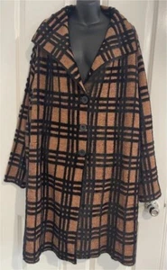TAKING SHAPE Fluffy Check Coatigan (Black/Amber) -22-NWT - Picture 1 of 4