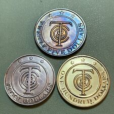 Lot of 3 Tiffany & Co Sterling Silver Redeemable $25, $50, $100 Money Token Coin