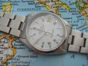 ROLEX DATE 34 HERREN - REF. 1500 AUS 1973 - BOX + SERVICE PAPIERE - WHITE DIAL - Bild 1 von 19