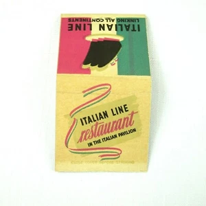 Vintage New York Worlds Fair 1939 Feature Matchbook FULL Italian Line Restaurant - Bild 1 von 12