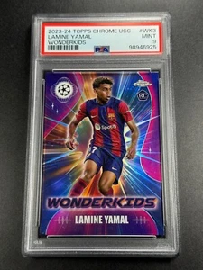 LAMINE YAMAL 2023 TOPPS CHROME UCC #WK3 WONDERKIDS ROOKIE CARD RC PSA 9 (6925) - Picture 1 of 6