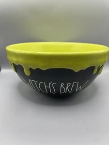 RAE DUNN Halloween WITCH'S BREW Black Green Slime Drip Bowl NEW - Picture 1 of 4