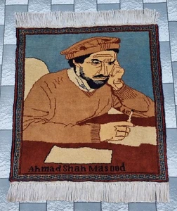 Handgefertigter Vintage Afghan Tribal Teppich Flächenteppich Rug Ahmad Shah Masood Rug - Bild 1 von 11